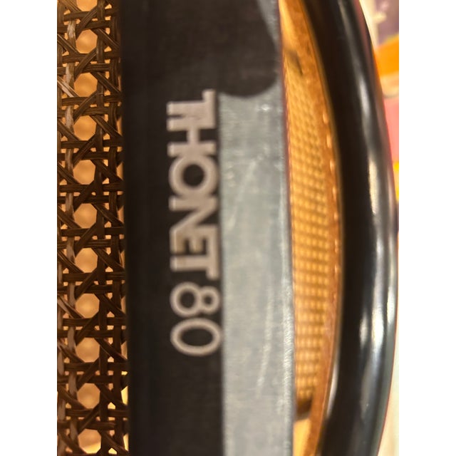 Black Leather and Vienna Wickerwork S32 Cantilever Chairs by Marcel Breuer for Thonet, 1980s, Set of 6, Set of 6 For Sale - Image 12 of 15