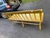 Vintage Early American Primitive Style Yellow Painted Deacon's Bench For Sale - Image 16 of 18