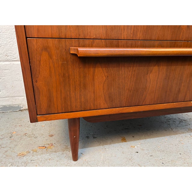 Vintage Five Drawer Walnut Highboy Dresser by Drew Furniture For Sale - Image 13 of 14