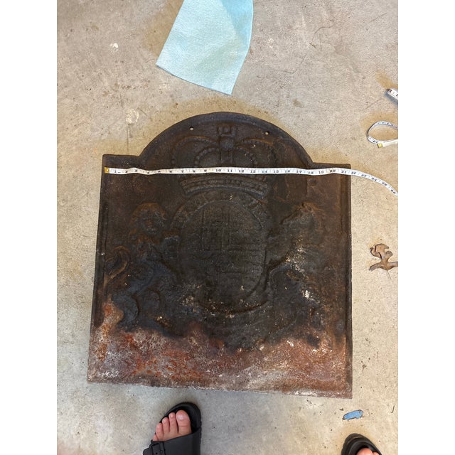 20th Century Cast Iron Fireback Coat of Arms Crest Thomas Elsley Rare ...