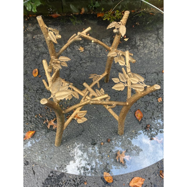 Alberto & Diego Giacometti Giacometti Style Bronze & Glass Side Table For Sale - Image 4 of 13