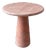 Round Red Angelo Travertine Side Table by My Habitat Design For Sale