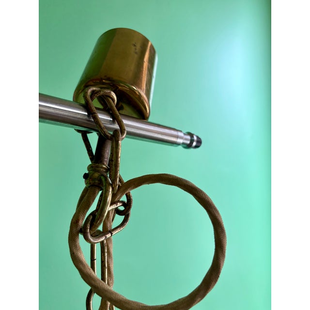 Metal Mid 20th Century Danish Modern Brass and Glass Chandelier For Sale - Image 7 of 13