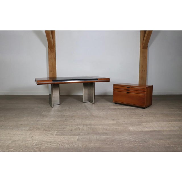 Wood Set of Executive Desk and Credenza by Hans von Klier for Skipper, Italy, 1972 For Sale - Image 7 of 14