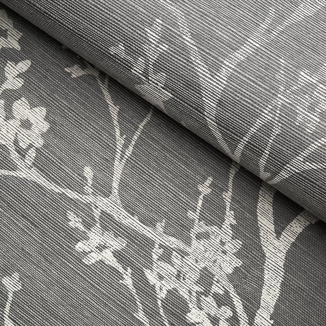 Schumacher SAMPLE - Schumacher Twiggy Sisal Wallpaper In Charcoal For Sale - Image 4 of 4