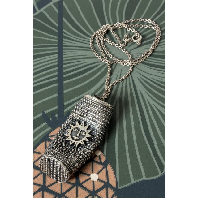 Vintage Modernist Silver Pendant Necklace by Jorma Laine, 1971 For Sale - Image 4 of 7