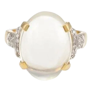 Bohemian Chic 20th Century 8.6 Ctw Moonstone Cocktail Ring Size 5.5