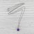 2010s 1.47ctw Amethyst Diamond Halo Pendant Necklace 18k White Gold 16.25" Cable Chain For Sale - Image 5 of 6