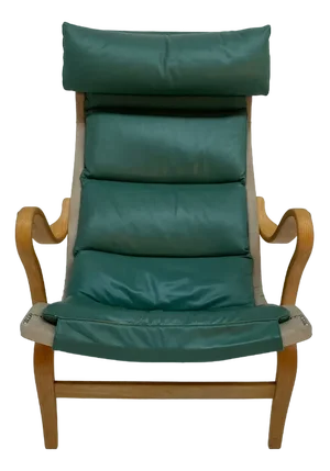 Pernilla 69 Armchair in Green Leather by Bruno Mathsson for Dux, 1960s