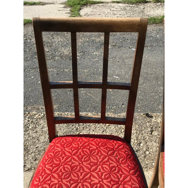Set of Art Deco Velvet Dining Chairs, 1930s For Sale - Image 6 of 8