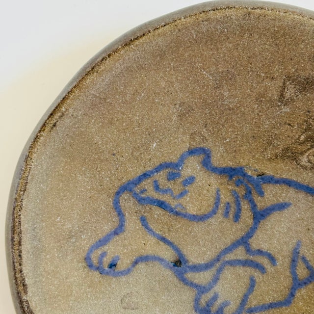 Late 20th Century Studio Pottery Bulldog Plate For Sale - Image 5 of 8