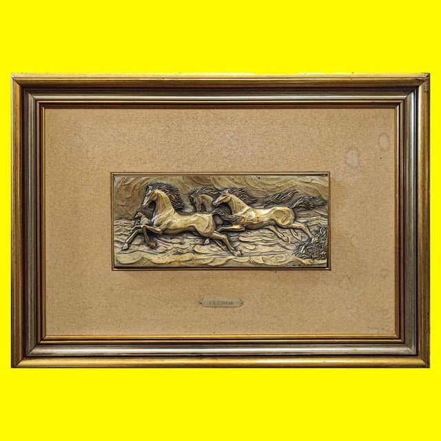 Bronze Horse Plaque attributed to Ottaviani For Sale - Image 11 of 11