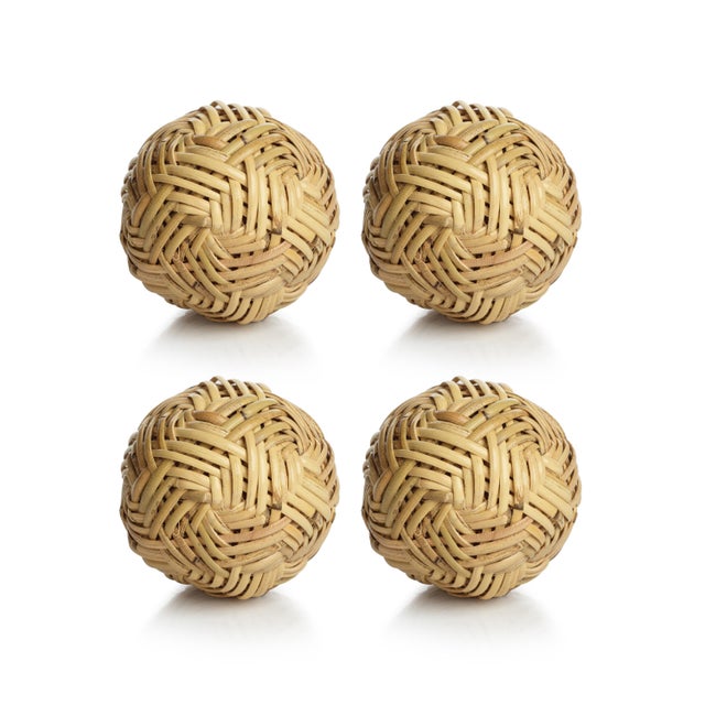 4" Diameter Rattan Fill Decorative Balls, Set of 4 For Sale - Image 4 of 4