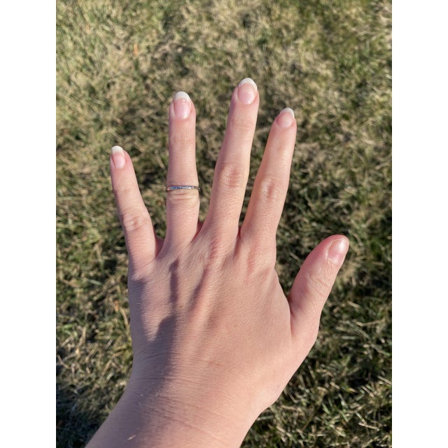 19th Century 19th Century Art Deco Engraved Band Ring, Platinum, Ring Size 5.5 For Sale - Image 5 of 5