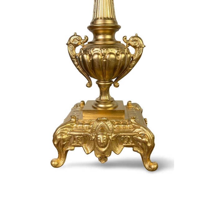 Gold 19th Century Napoleon III Gilt Bronze Candelabra, Set of 2 For Sale - Image 8 of 11