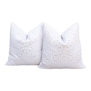 Saffron Petal, Pair of Appliqué Pillow Covers For Sale