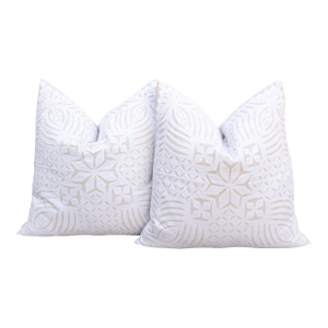 Saffron Petal, Pair of Appliqué Pillow Covers