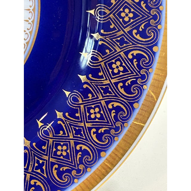 Syracuse China Rare Antique American Express Blue and White Advertising Cabinet Plate Watchdog Logo Onondaga Pottery Syracuse, China For Sale - Image 4 of 10