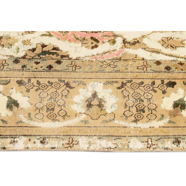 Early 20th Century Early 20th Century Vintage Persian Tabriz Wool Rug For Sale - Image 5 of 10