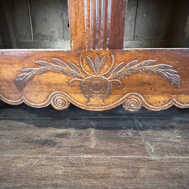 19th Century French Provincial Walnut Carved Open Display Cabinet Hutch For Sale - Image 15 of 16