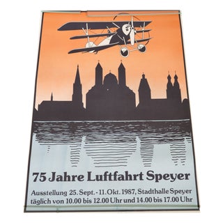 75 Years of Aviation Speyer Exhibition Poster, 1987 For Sale