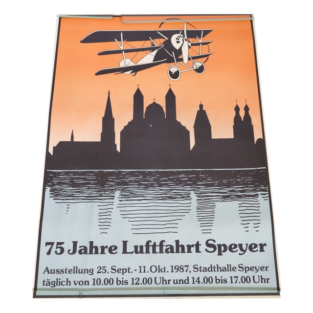 75 Years of Aviation Speyer Exhibition Poster, 1987 For Sale