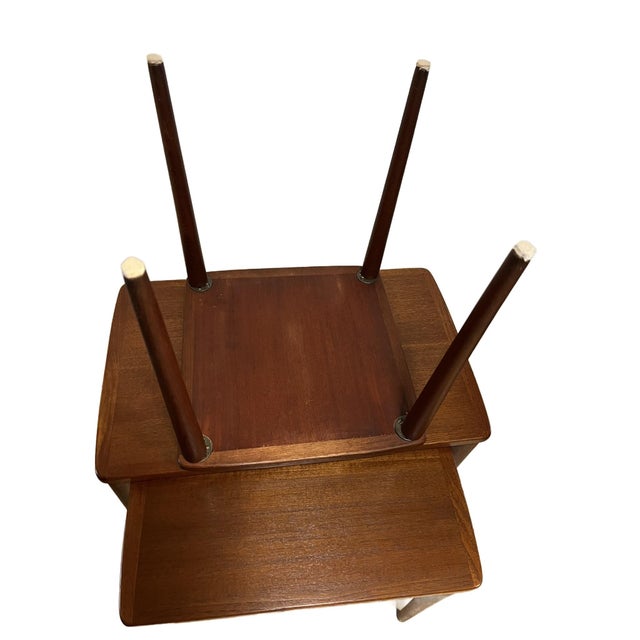 1960s Mid Century Modern Scandinavian Solid Teak Nesting Tables For Sale - Image 10 of 10