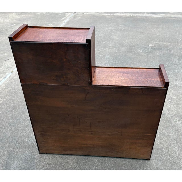 Antique English Art Deco Open Step Bookcase For Sale In Dallas - Image 6 of 9