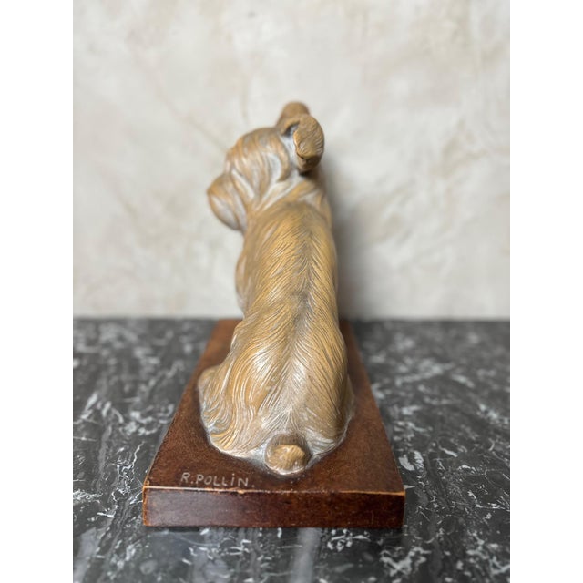 Terracotta Dog Figurine by R. Pollin, 1930 For Sale - Image 3 of 18