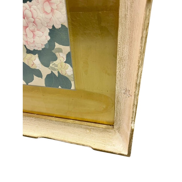Pair Vintage Chinoiserie Asian Floral Prints With Gold Foil Mattes For Sale - Image 6 of 18