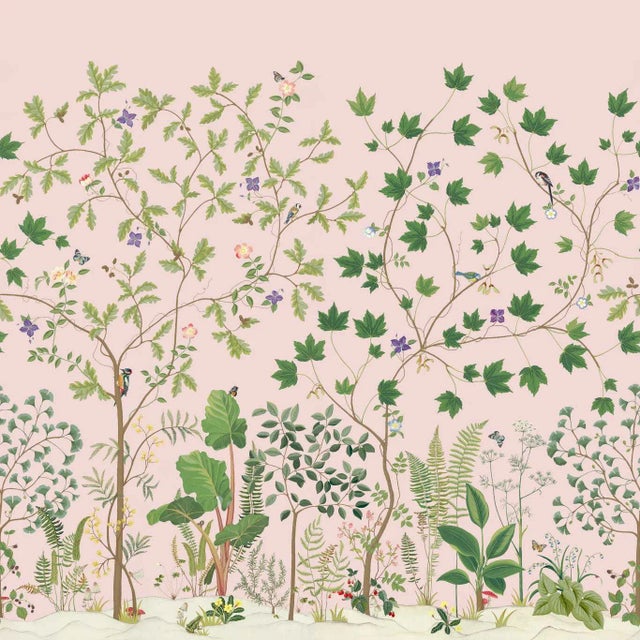 Sanderson Sycamore and Oak Wallpaper in Wild Rose - a Sample For Sale