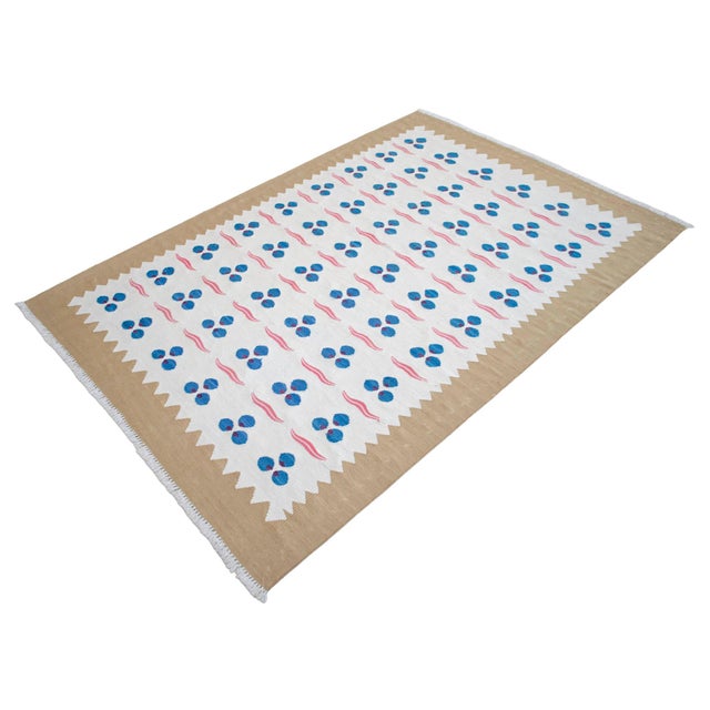 Turkish Silk Rug Kilim Hand Woven Chintemani Motif Oushak Area Rug - 4′4″ × 6′3″ For Sale - Image 6 of 18