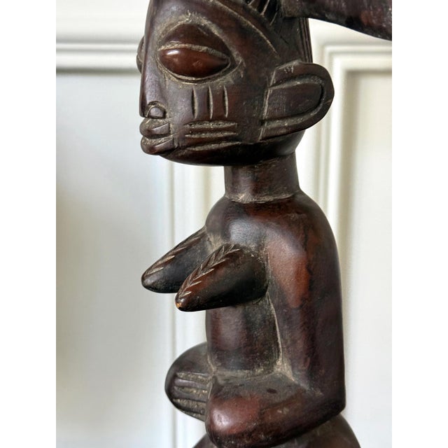 African Carved Female Statue Yoruba Ose Sango Staff For Sale - Image 14 of 14