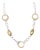 Mid 20th Century Oval Bead & Open Ring Fancy 14k Two Tone Gold Necklace For Sale