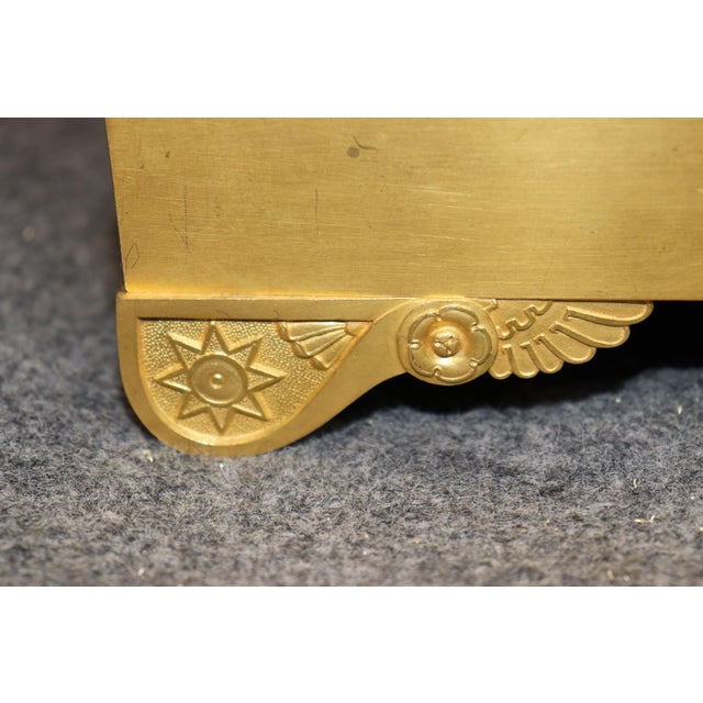 19th C. Large French Empire Bronze Gilded Ormolu Figural Clock For Sale - Image 9 of 17