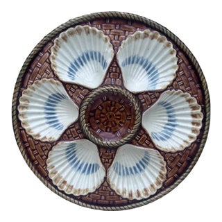 Majolica Oyster Plate Longchamp Circa 1890 For Sale