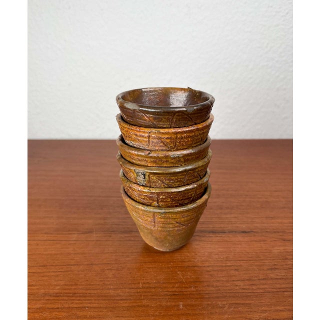Mid-Century Modern Danish Studio Pottery Shot Glasses, 1960s, Set of 6 For Sale - Image 13 of 18