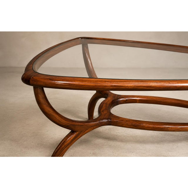 Egg Coffee Table in Caviuna Wood & Glass by Giuseppe Scapinelli, Brazil, 1950s For Sale - Image 9 of 18