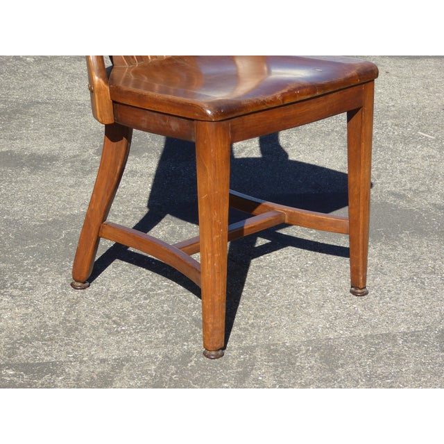 Set of 4 Vintage MidCentury Brown Solid Wood Farmhouse Chic Library