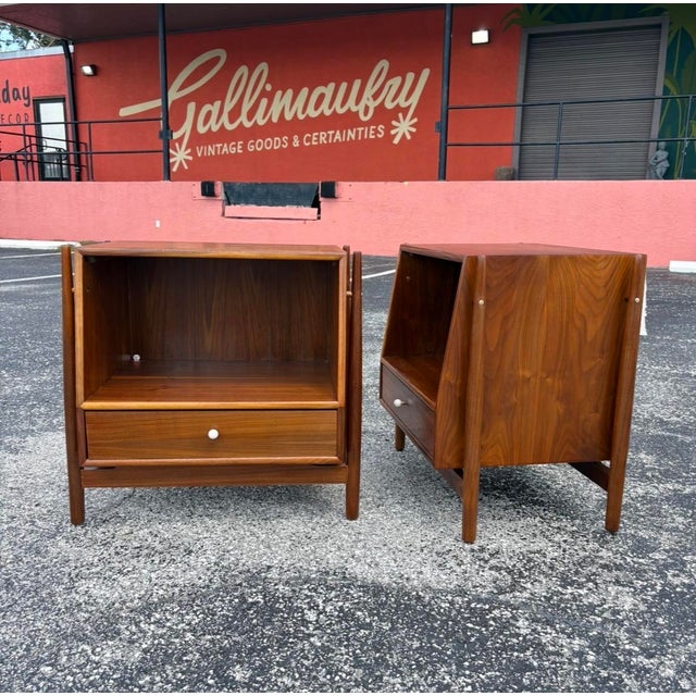 Mid 20th Century Fully-Refinished Mid Century Drexel Declaration Nightstand Pair For Sale - Image 5 of 13