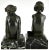 Art Deco Bronze Bookends Faun and Girl with Grapes by Pierre Laurel, 1925, Set of 2 For Sale - Image 6 of 13