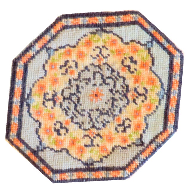 Lovely French Blue petit point coaster set with pale blue felt backing. A wonderful addition to any household linen...