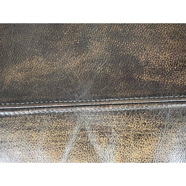 Vintage Distressed Leather Sofa With Lion Paw Feet For Sale - Image 4 of 16