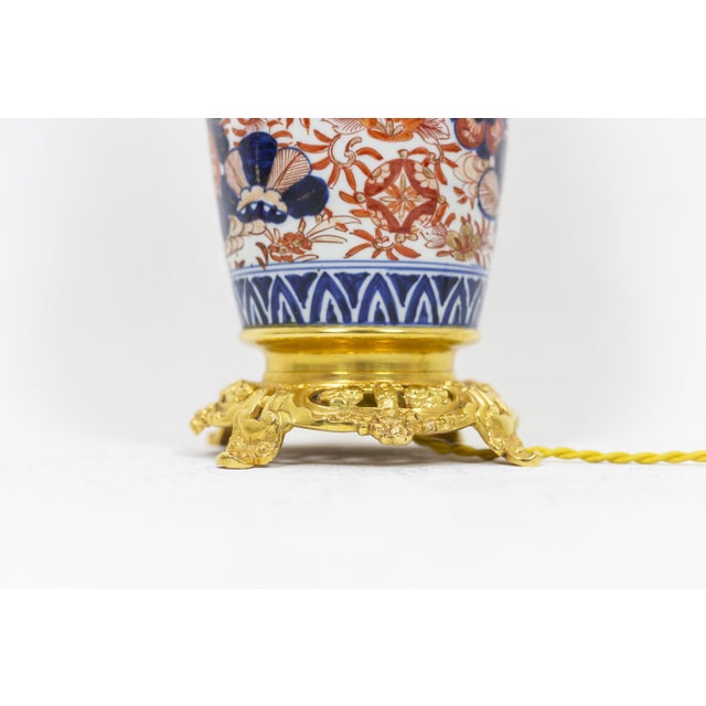 Imari Porcelain & Gilt Bronze Table Lamps, 1880, Set of 2 For Sale - Image 5 of 11