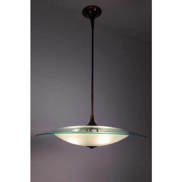 Curved Glass Chandelier by Pietro Chiesa for Fontana Arte, 1940s For Sale - Image 11 of 12