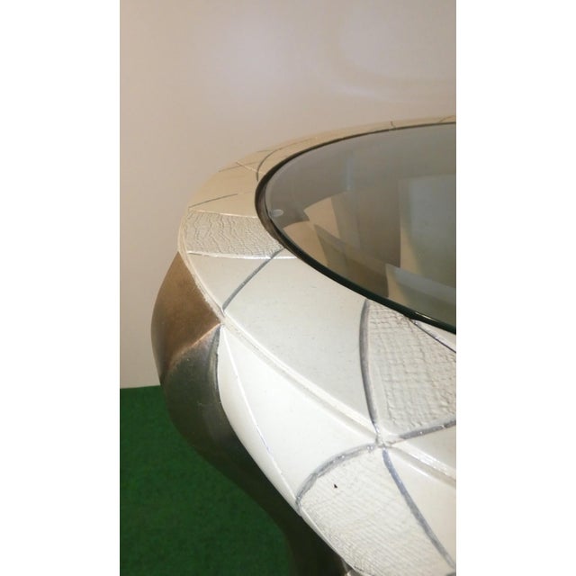 Beech and Silver Leaf Coffee Table, Italy, 1980s For Sale - Image 4 of 11