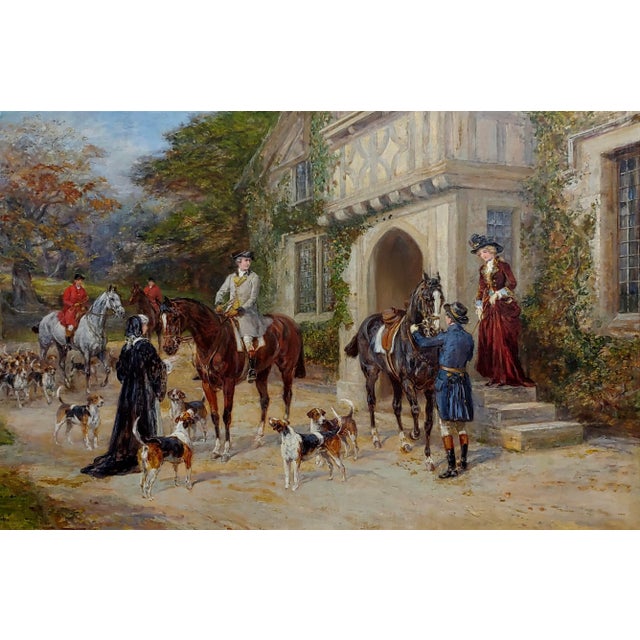Figurative Heywood Hardy - Getting Ready for the Fox Hunt -19th Century Sporting Oil Painting For Sale - Image 3 of 13