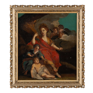 Original Oil on Canvas Allegorical Painting of Harvest With Demeter, Italy Circa 1750-70