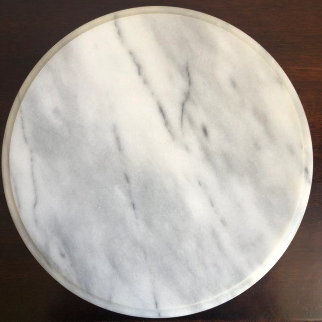Vintage Mid-20th Century Solid Marble Lazy Susan Turntable For Sale - Image 9 of 11