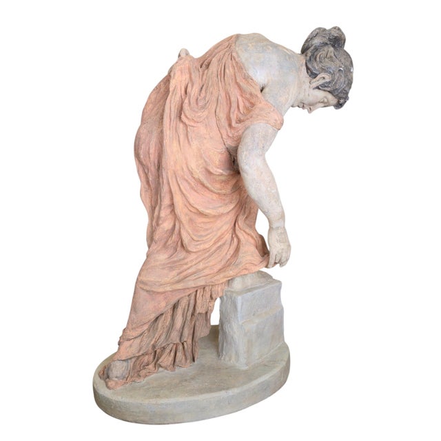 Art Nouveau Figure Lady in Evening Dress, 1900, Plaster For Sale - Image 6 of 12